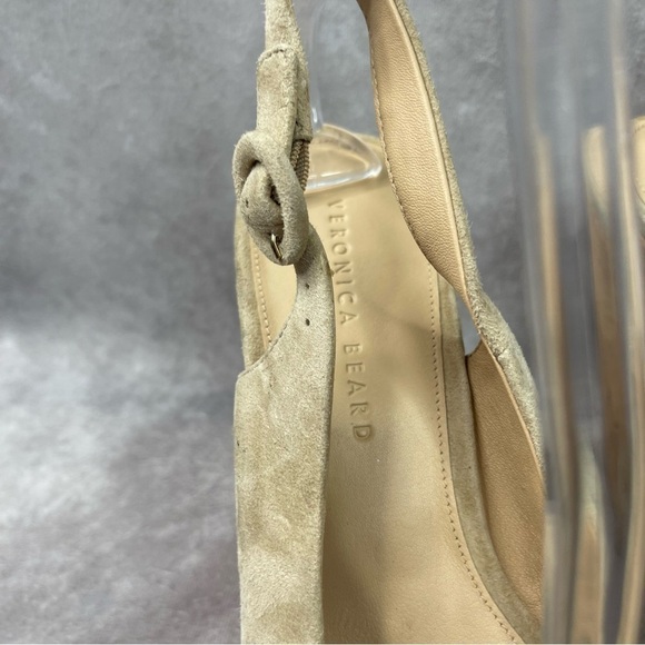 Veronica Beard Dali Suede Wedge Cork Sandals In Beige Color Size 10 - Picture 5 of 9